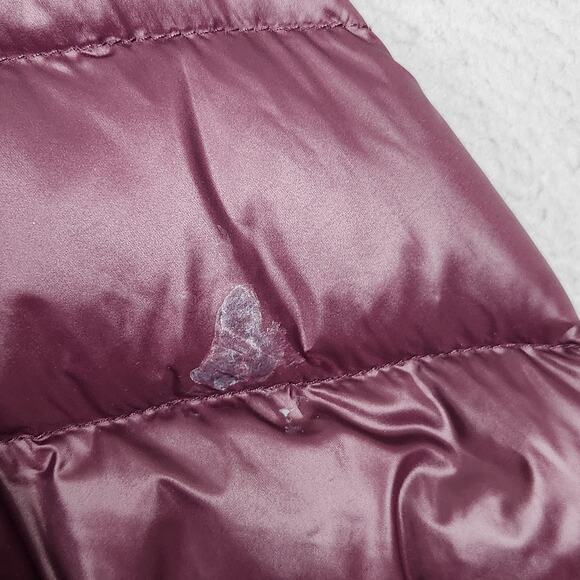 Calvin Klein Down Puffer Jacket Womens Medium Purple Hooded Packable Long Coat - Picture 9 of 16